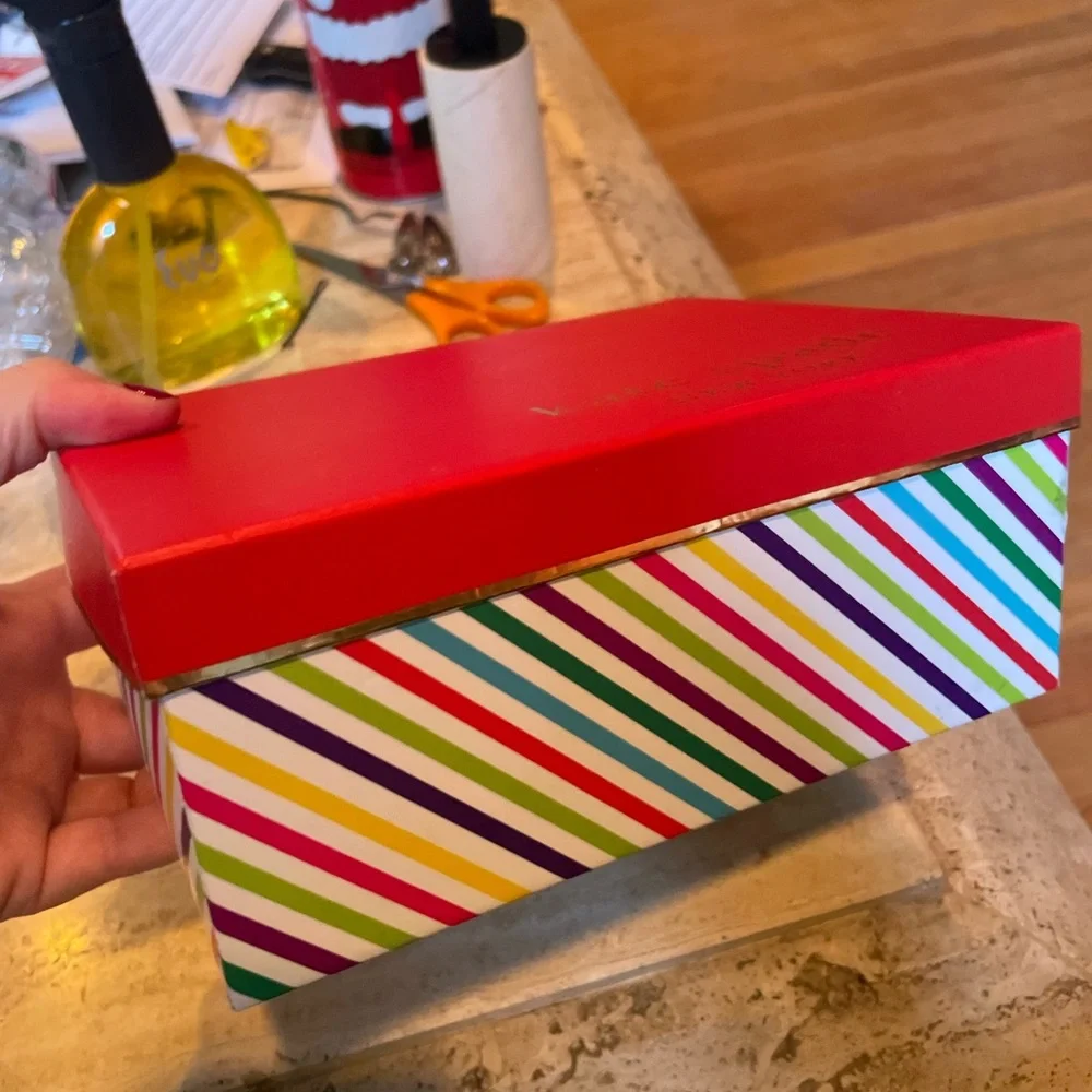 Authentic Kate Spade Red and Striped gift Box